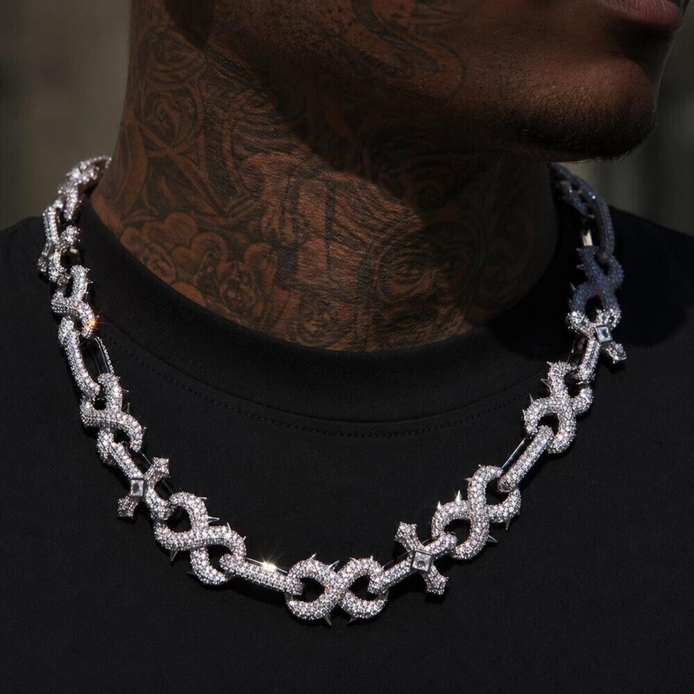16mm Cross Infinity Cuban link chain 20inch